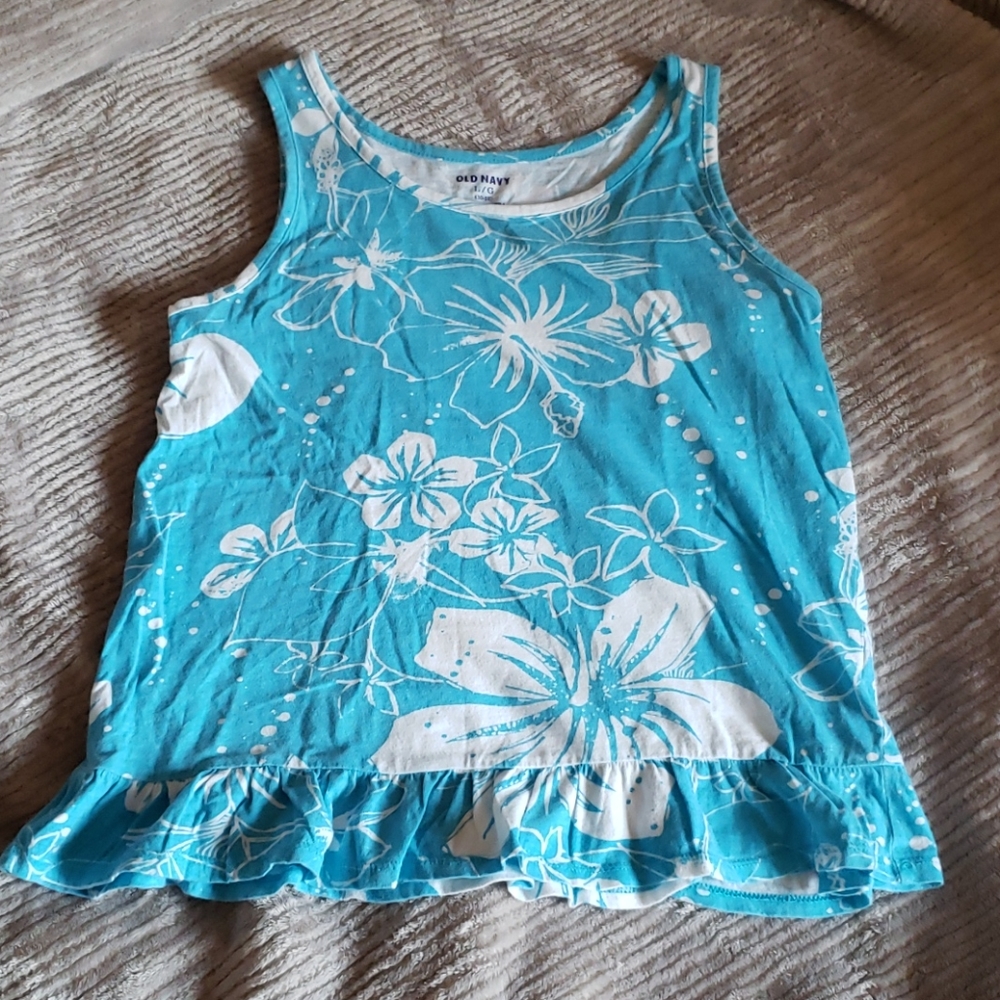 Old Navy || blue Hawaiian tank top